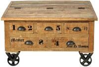 SIT-M&ouml;bel Rustic 1994-04 Couchtischtruhe mit 1 Klappe, 5 Schubladen, aus Mangoholz,