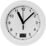 TFA Dostmann Analoge Badezimmer Uhr Funk, 60.3501, mit digitaler Temperaturanzeige,