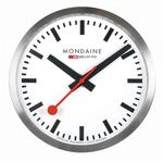 Mondaine - Wanduhr A995.Clock.16SBB 40cm - Bahnhofsuhr in Silber aus geb&uuml;rstetem