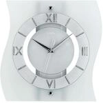 AMS F5909 Funk-Wanduhr, Holz, Silber, 35 x 35 x 12 cm, Mineralglas, R&ouml;mische...