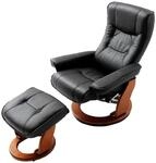 Robas Lund, Sessel, Relaxsessel, Hamilton, mit Hocker, Leder/schwarz, 83 x...