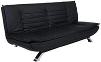 AC Design Furniture Jasper Bettcouch Schwarzes Kunstleder, Schlafsofa mit 3