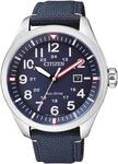 Citizen Herren Analog Quarz Uhr mit Nylon Armband AW5000-16L