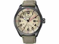 Citizen Herren Analog Quarz Uhr mit Nylon Armband AW5005-12X