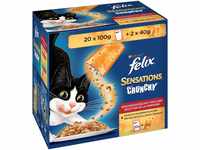 Felix Sensations, Katzennassfutter, Vitamine & Omega 6, Crunchy...