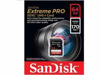 SanDisk Extreme PRO 64GB SDXC Memory Card up to 170MB/s, UHS-1, Class 10, U3,...