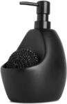 Umbra Joey Keramik Seifenspender mit Schwammhalter, 590 ml, Schwarz | Robuste