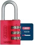 ABUS Zahlenschloss 145/30 Rot - Kofferschloss, Spindschloss u. v. m. -
