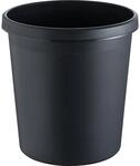 helit Kunststoff-Papierkorb - Inhalt 30 l, H&ouml;he 405 mm, VE 5 Stk - schwarz, VE...