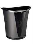 Leitz Papierkorb, 18 Liter, Kunststoff, Schwarz Transparent, Allura-Serie, 52040095
