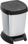 Rotho Paso M&uuml;lleimer f&uuml;r das Bad 6 L, Kunststoff (PP), silber Metallic, 6 L ( 23, 4