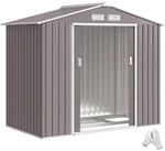 Outsunny Ger&auml;tehaus 2,42 m&sup2; mit Pultdach 213 x 130 x 185 cm Grau