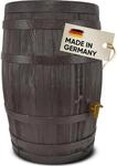 4rain Regentonne [400L] - Regenfass Vino in edler Holzoptik inkl. Auslaufhahn -