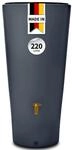 4rain Vaso 2in1 Regentonne 220 Liter Graphite Grey inkl. Pflanzschale