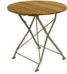 DEGAMO Biergarten Klapptisch Bad T&Ouml;LZ 77cm rund, Flachstahl verzinkt +