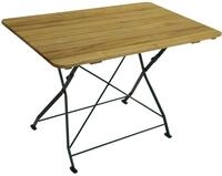 DEGAMO Klapptisch Bad T&ouml;lz 70x110cm, Stahl gr&uuml;n, Holz Robinie