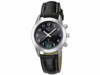 Master Time Damen Funk Uhr Analog-Digital Quarz mit Leder Armband MTLS-10450-22L