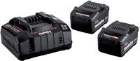 metabo Basis-Set, 2 x Li-Power Akku 5,2 Ah & Ladeger&auml;t ASC 145, 18V CAS |...