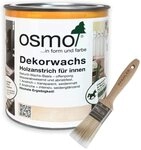 Osmo Dekorwachs Transparent 0,75 l (Ebenholz 3161) + Fl&auml;chenstreicher Pinsel...