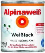 Alpinawei&szlig; Wei&szlig;lack Extra matt &ndash; Universallack f&uuml;r Innen & Au&szlig;en &ndash; 125...