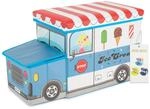 Bieco Aufbewahrungsbox mit Deckel Kinder Icecream, faltbar, Sitzhocker mit