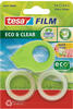 tesafilm Eco & Clear, 2 Rollen + Mini Abroller ecoLogo im Blister