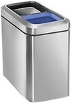 simplehuman CW1470 20 Liter, schmaler offener Recycler, M&uuml;lltrennsystem 2 Fach,