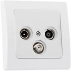 Chilitec Antennendose Delphi TV Sat Kabel, Wei&szlig; | Unterputz, Fernsehen Radio