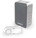 Honeywell Home Funk-Gong-Set 6 T&ouml;ne 84dB LED-Blitz Lautst&auml;rkeregler, 150 m, Silber,