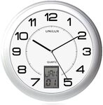 Unilux Funk-Wanduhr Instinct, 31cm, mit Datum, Grau
