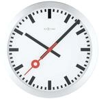NeXtime 3998ST Wanduhr Tischuhr Bahnhofsuhr STATION, lautlos, rund, Wei&szlig;, &oslash; 19 cm
