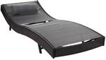 Mendler Sonnenliege Savannah, Poly-Rattan - braun-meliert, Bezug grau