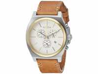 Nixon Unisex Erwachsene Chronograph Quarz Uhr mit Leder Armband A1164-2548-00