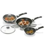 Genius Bonafit | Pfannen-Set &Oslash; 28, 24, 20 cm inkl. Glasdeckel | 7 Teile 