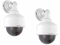 SMARTWARES 2er-Set Dummy-Dome Kameras Attrappe mit blinkender LED-Anzeige;...