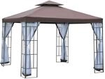 Outsunny&reg; Pavillon Gartenpavillon Partyzelt Gartenzelt Festzelt Doppeldach 3x3m
