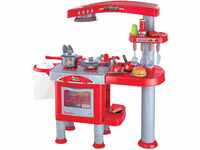 Eddy Toys 53595 - Kinderküche mit viel Zubehör, 69 Stück, rot