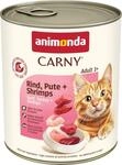 animonda Carny Katzen Nassfutter Rind + Pute + Shrimps (6 x 800g), getreidefreies