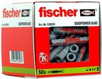 fischer DuoPower 8 x 65, Universald&uuml;bel, leistungsstarker 2-Komponenten-D&uuml;bel,
