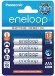 Panasonic eneloop, Ready-to-Use Ni-MH Akku, AAA Micro, 4er Pack, min. 750 mAh,...