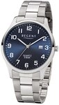 Regent Herren Analog Quarz Uhr mit Edelstahl Armband 11150665