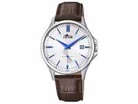 Lotus Watches Herren Datum klassisch Quarz Uhr mit Leder Armband 18424/1