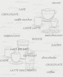 Rasch Tapete 770421 - Vliestapete in Wei&szlig; mit Kaffee-Motiv in Silber-Grau, feine