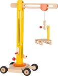 goki Drehkran aus Holz - 64 cm, 360&deg; schwenkbar, mit Gummibereifung und Zubeh&ouml;r -