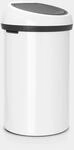 Brabantia 108686 Abfalleimer Touch Bin 60 L mit Deckel in wei&szlig;/grau, Plastik, Wei&szlig;,