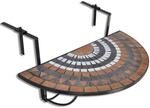 vidaXL Balkonh&auml;ngetisch Mosaik Terracotta und Wei&szlig;