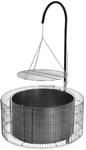 bellissa Gabionen-Feuerstelle, Grillgalgen & schwenkbarer Grillrost 92x40cm 