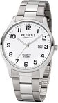 Regent Herren Armbanduhr aus Edelstahl in der Farbe Silber-Wei&szlig; 39mm,