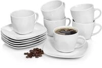 S&Auml;NGER | 12-teiliges Kaffeetassen Set Bilgola aus Porzellan, Kaffee Geschirrset f&uuml;r