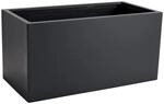 VIVANNO Pflanzk&uuml;bel Maxi - Pflanztrog aus Fiberglas, Anthrazit, 40x80x40 cm